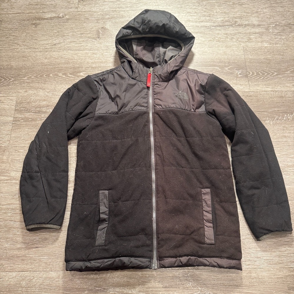 The North Face Perrito‎ Jacket Boys Large 14/16 Gray Black Polyester NF0A2TLJ
